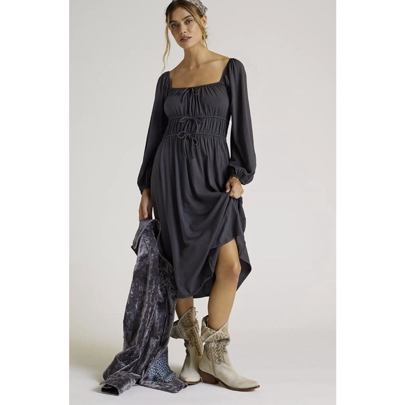 Anthropologie Dresses & Skirts - NWT Anthro Lacausa Gray Corset Off the Shoulder Midi Dress XL GG1
